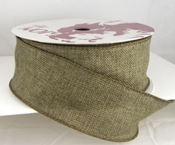 Wired burlap poly moss green ribbon