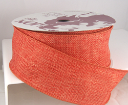 wired soft orange burlap poly ribbon