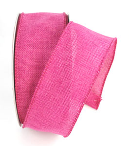 wired burlap poly ribbon pink